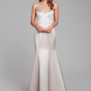 Hayley Paige Occasions Candlelight/Silver Satin Gown - size 12